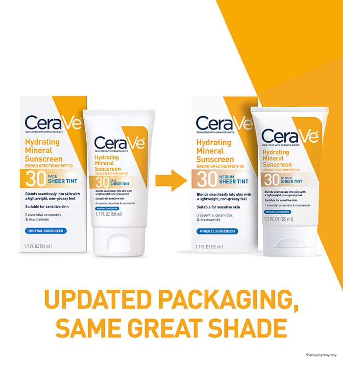 CeraVe Sunscreen Face Hydrating Mineral Sunscreen Spf Face Sheer Tint