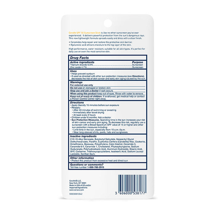 CeraVe Sunscreen Mineral Sunscreen Mineral Sunscreen Stick